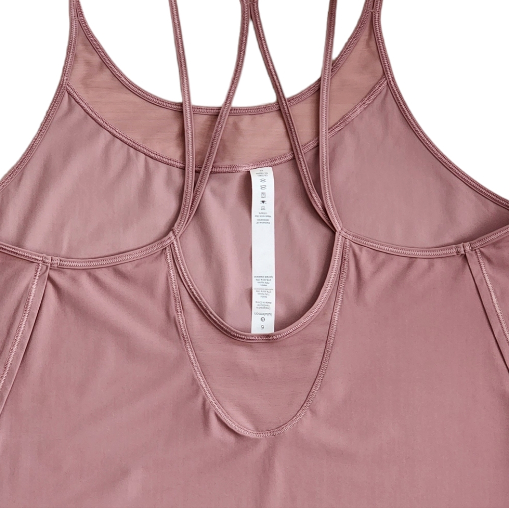 Lululemon Get Low Tank Mauve Open Strappy Back and Mesh Sz 6" - Picture 8 of 14
